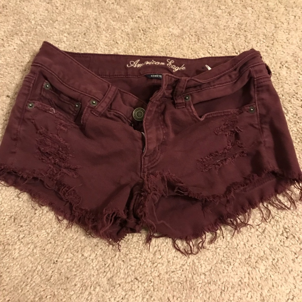 AE Maroon jean shorts size 2